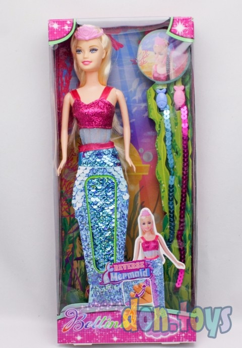 Кукла Русалка с пайетками с аксессуарами, арт. QJ 058 D, фото 1