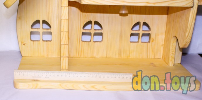 Деревянный кукольный домик Эко Мини, 50 см (покрытие маслом, электричество, балкон, окно на чердаке), фото 16