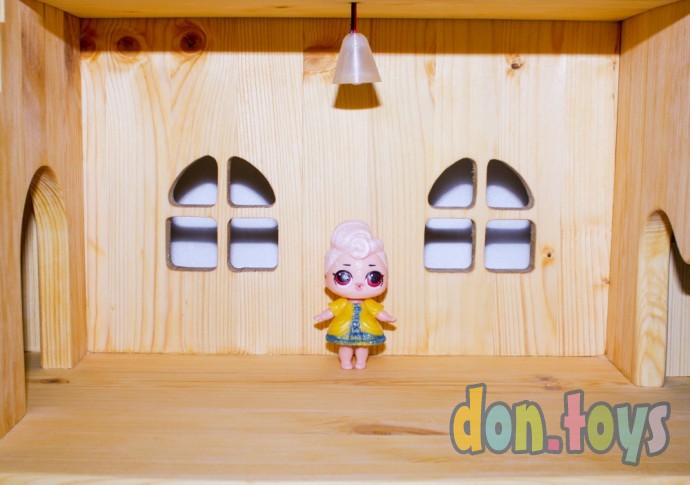 Деревянный кукольный домик Эко Мини, 50 см (покрытие маслом, электричество, балкон, окно на чердаке), фото 21