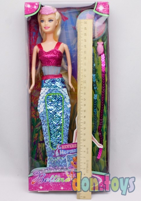 Кукла Русалка с пайетками с аксессуарами, арт. QJ 058 D, фото 2