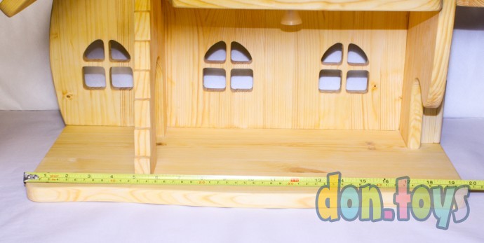 Деревянный кукольный домик Эко Мини, 50 см (покрытие маслом, электричество, балкон, окно на чердаке), фото 17