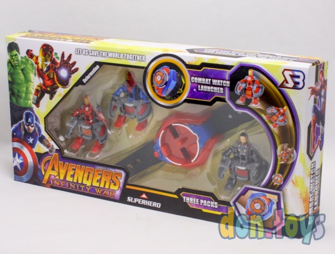 ​Браслет-трансформер Avengers Марвел + 3 супергероя, SB804, фото 3