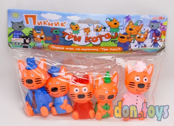 ​Резиновые игрушки пищалки Пять котов, 5 шт., фото 1