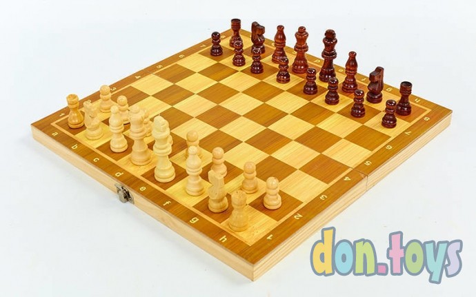 ​Набор 3 в 1 Шахматы, нарды, шашки, дерево, поле 29х29 см, фото 2