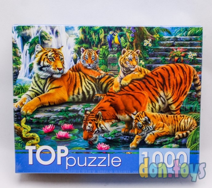 ​TOPpuzzle Пазлы 1000 элементов, Семейство тигров, арт. ХТП1000-2160, фото 1