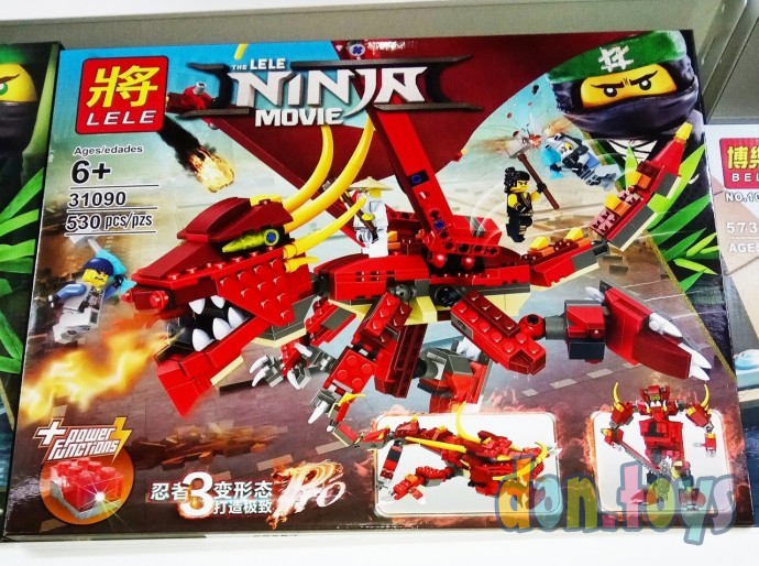 Конструктор LELE Ninja Красный механический дракон 31090 (Аналог Lego Ninjago) 530 деталей, фото 1