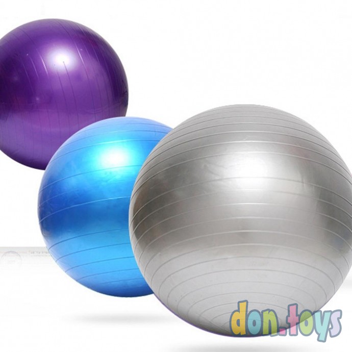 ​Мяч прыгун гимнастический, фитбол 65 см, 900 грамм, арт. AN01254 (цвет серый), фото 1