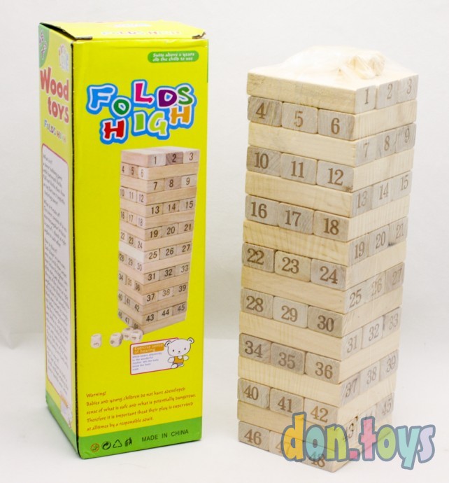 ​Игра Башня VEGA-баланс Folds Hign с кубиками и цифрами, арт. 2745-30, фото 1