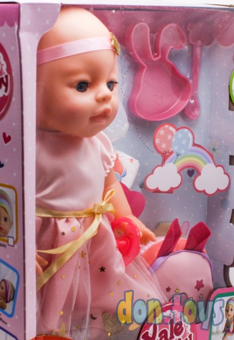 ​Кукла пупс функциональная Yle Baby с аксессуарами и рюкзачком, арт. YL1952H, фото 7