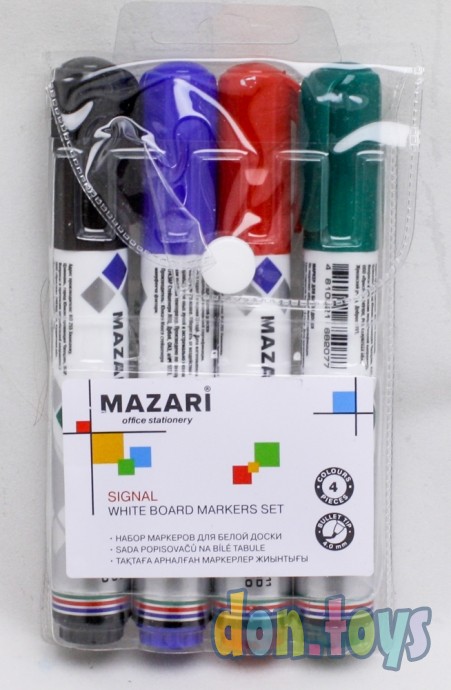 ​Набор маркеров для доски Mazari Signal, 4 цвета, 4.0 мм, арт. 2472377, фото 1