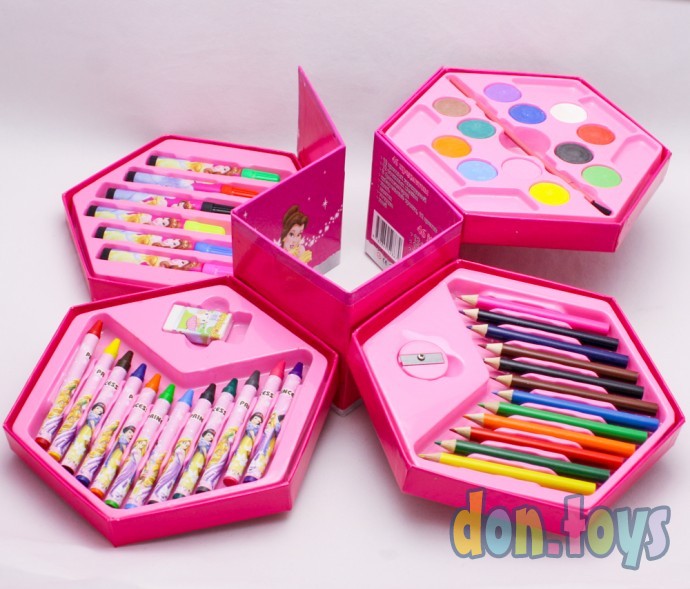 ​Набор для детского творчества 46 предметов розовый, арт.A7051, фото 1