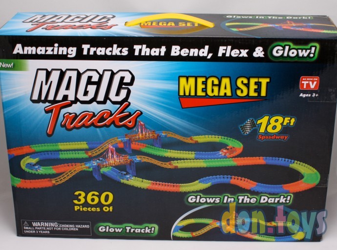 ​Трасса MAGIC Tracks, на 360 деталей, Mega Set с мостом и двумя машинками., фото 16