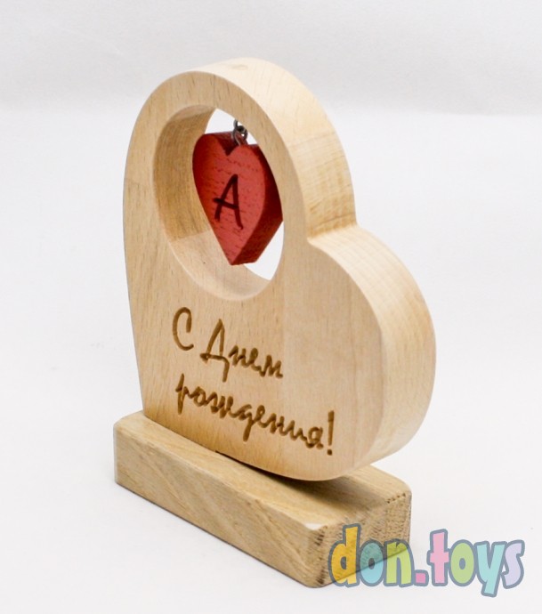 ​Сердце сувенирное на подставке из дерева, ручная работа, фото 2