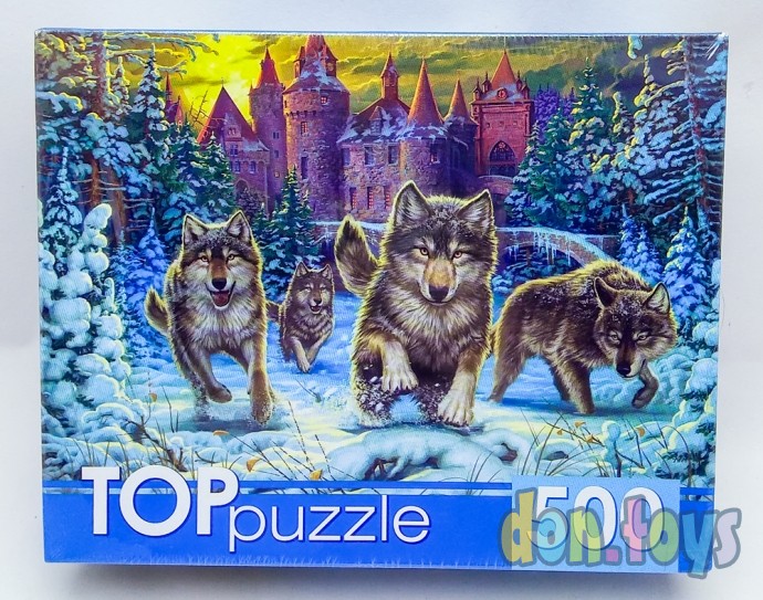 ​TOPpuzzle Пазлы 500 элементов, Волки и снежный замок, арт. ХТП500-4219, фото 1