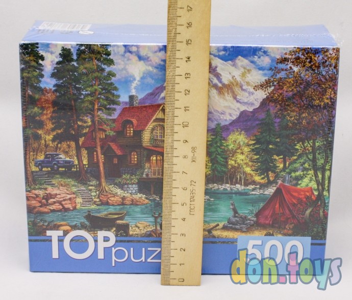 ​TOPpuzzle Пазлы 500 элементов, Домик у озера в горах, арт. ХТП500-6819, фото 3
