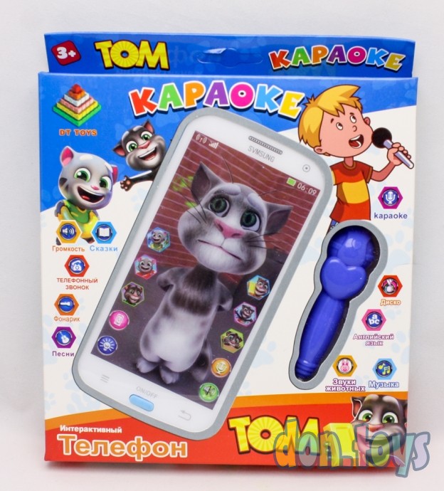 Интерактивный телефон Кот Том с микрофоном, арт. FK-2254-7, фото 1