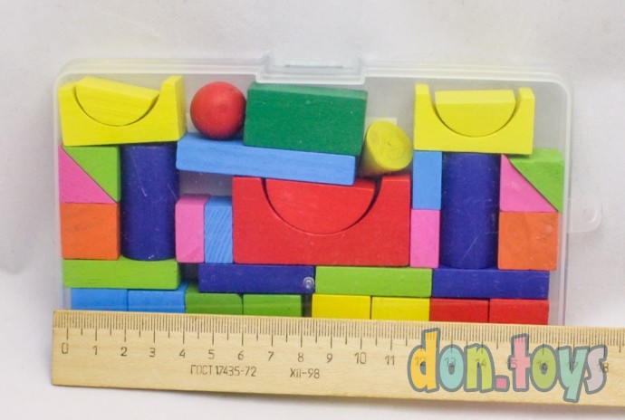 ​Деревянная игрушка Конструктор №4 строительные цветные блоки, арт. AN02218, фото 3
