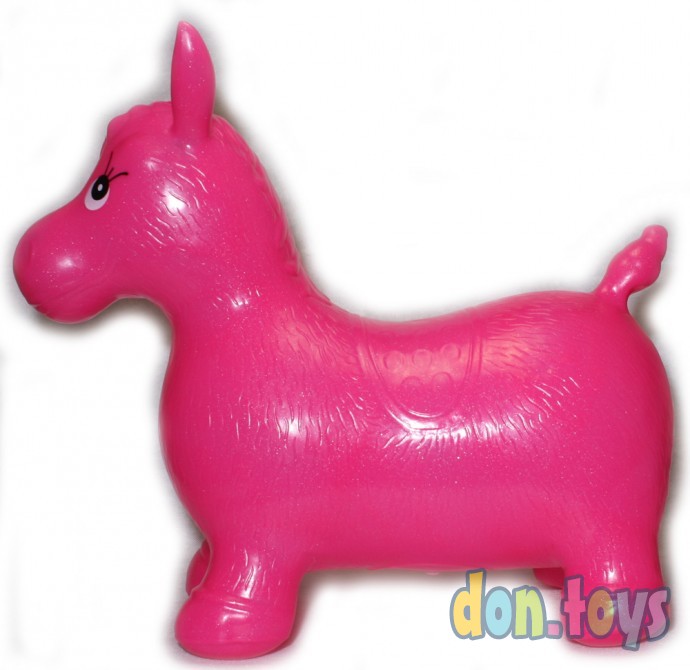 ​Лошадка прыгун резиновая блестящая, розовая, фото 3