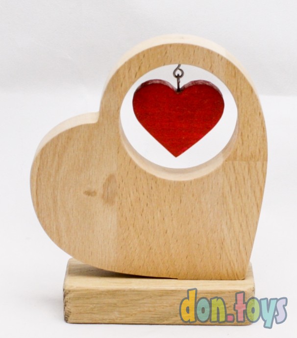 ​Сердце сувенирное на подставке из дерева, ручная работа, фото 5