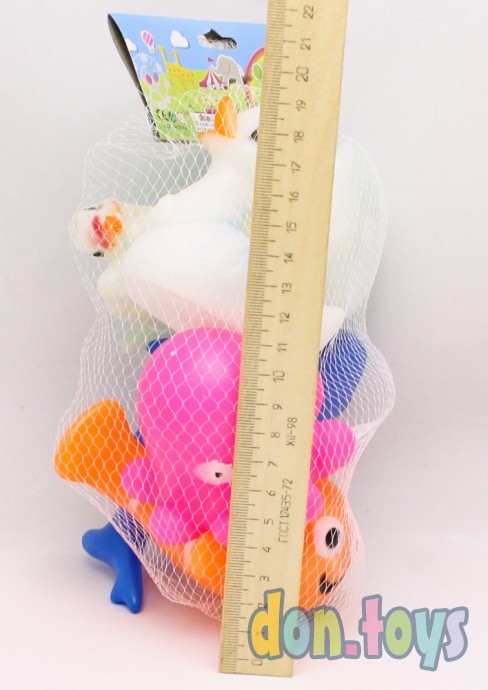Игрушка резиновая для купания Морские животные 6 шт., фото 4