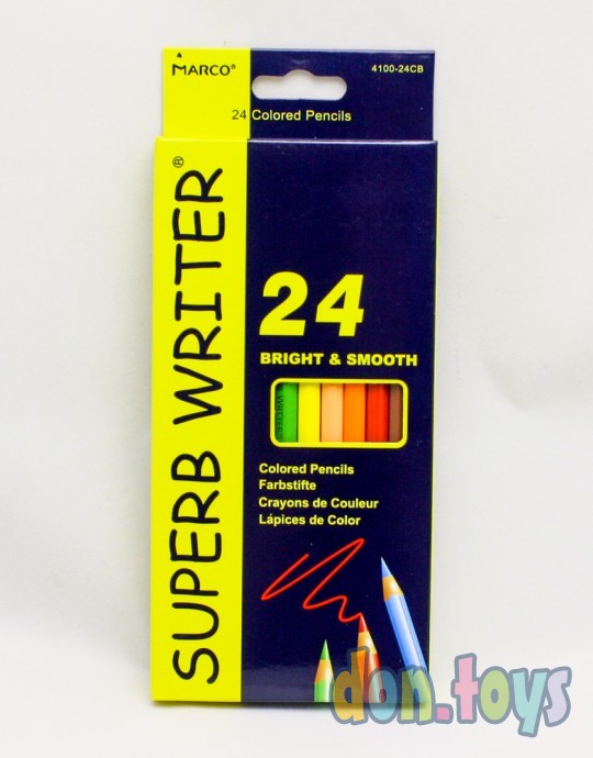 ​Цветные карандаши Super Writer, 24 цвета, "MARCO", арт. 4100-24CB, фото 1