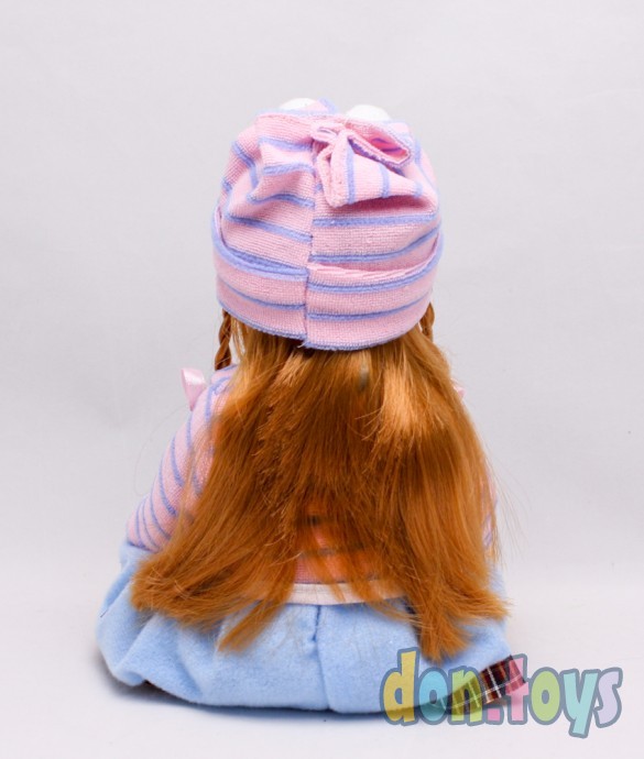 Кукла Алина в рюкзачке, шапка с бубончиками, разговаривает, арт. 5142, фото 4
