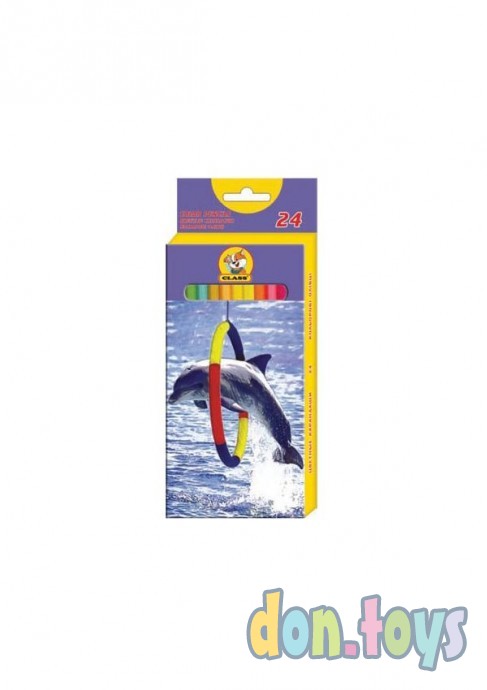 Карандаши цветные Class Дельфин 24 цв 1524/8, фото 1