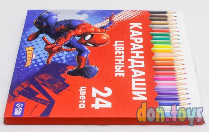 ​Лицензия. Карандаши 24 цвета "Супергерой", заточенные, шестигранные, Человек-паук, арт. 5012644, фото 4