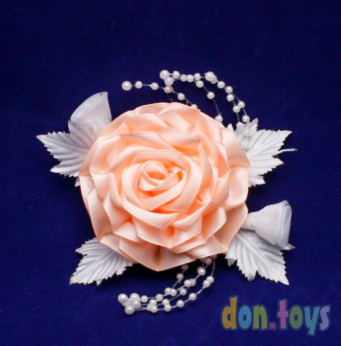 ​Брошь Нежно-оранжевая роза с декором, фото 1