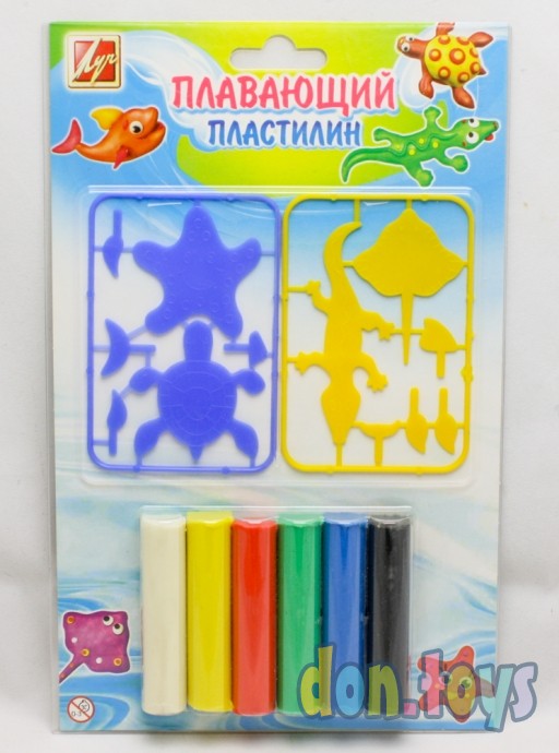 ​Пластилин плавающий 6 цветов пластмассовыми деталями, арт. 23С 1435-08, фото 1