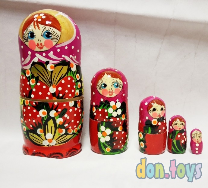 ​Матрёшка 5-ти кукольная "Катя" ягоды , 12-13 см, ручная роспись, арт. 6032601, фото 2