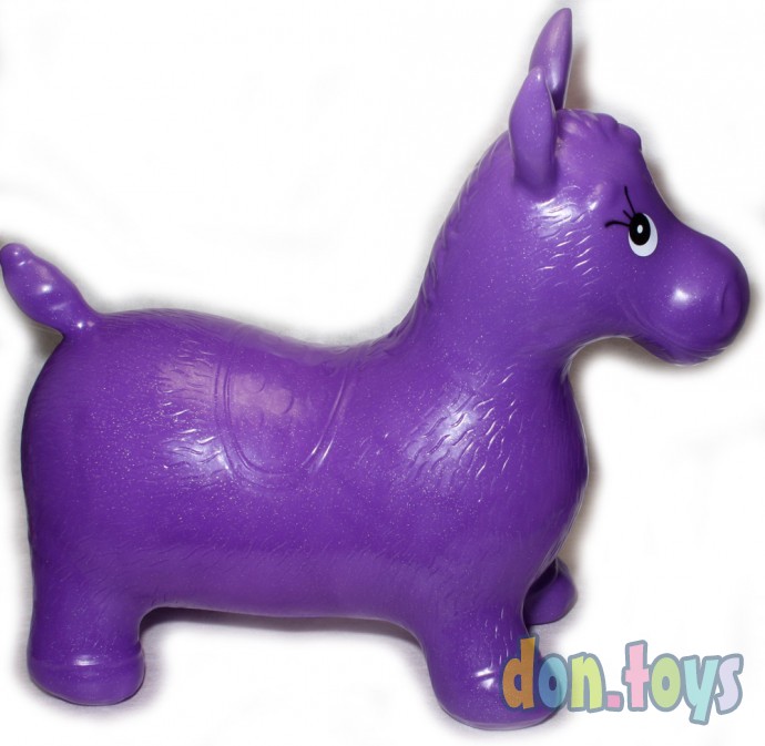 ​Лошадка прыгун резиновая блестящая, фиолетовая, фото 3