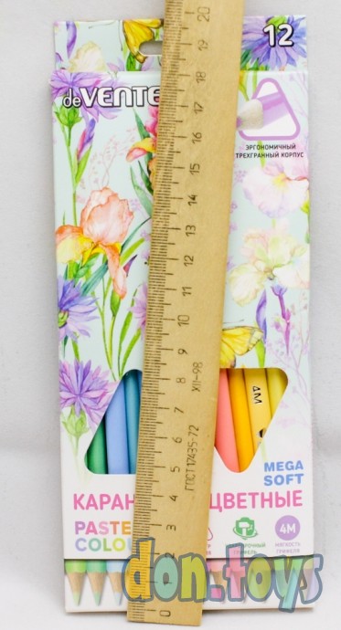 ​Карандаши 12 цветов, deVENTE Trio Mega Soft Pastel, пастельные цвета, арт. 6029857, фото 3