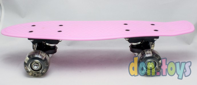 ​Пенни борд (скейт), аналог, бледно-розовый светящиеся колеса, фото 4