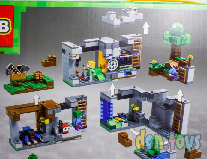 ​Конструктор JLB Minecraft, 3D90 Приключения в шахтах, 734 детали, фото 9