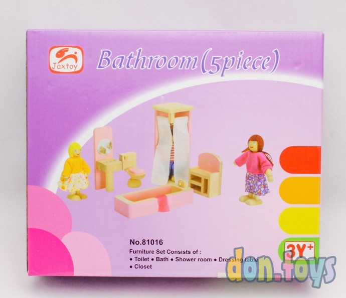 ​Мебель для кукол деревянная Ванная комната, 4 предмета, арт. ИД-3817, фото 2