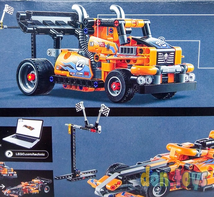 Конструктор LEGO Technic 2 в 1 Гоночный грузовик 227 деталей, арт. 42104, фото 7