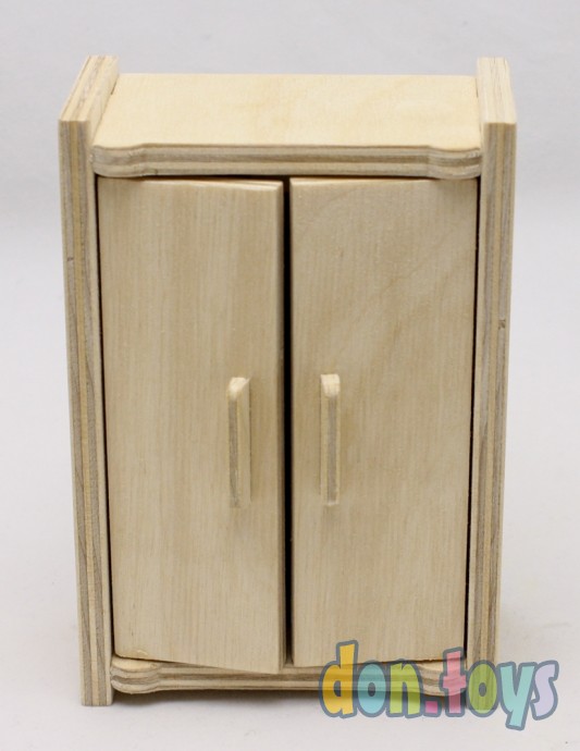 ​Мебель деревянная для кукол 10-12 см, Спальня, (ручная работа) неокрашенная, фото 9