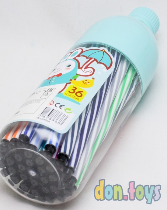 ​Фломастеры, 36 цветов, в пластиковой бутылке, вентилируемый колпачок, арт. 2864398, фото 6