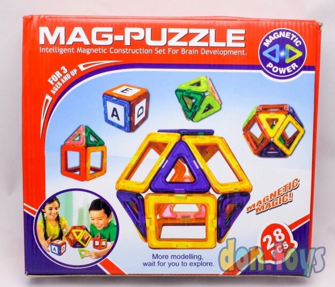​Магнитный конструктор 28 деталей, Mag-puzzle, фото 5