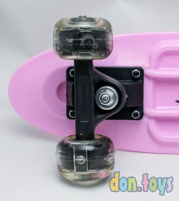 ​Пенни борд (скейт), аналог, бледно-розовый светящиеся колеса, фото 8