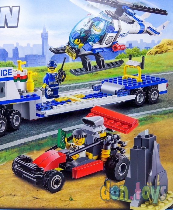 Конструктор Bela 10422 (аналог Lego City 60049) "Перевозчик вертолёта", 410 дет, фото 6