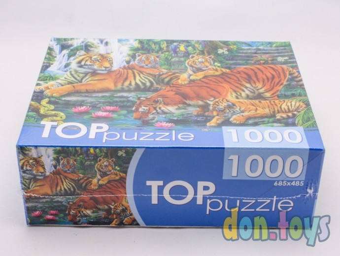​TOPpuzzle Пазлы 1000 элементов, Семейство тигров, арт. ХТП1000-2160, фото 4