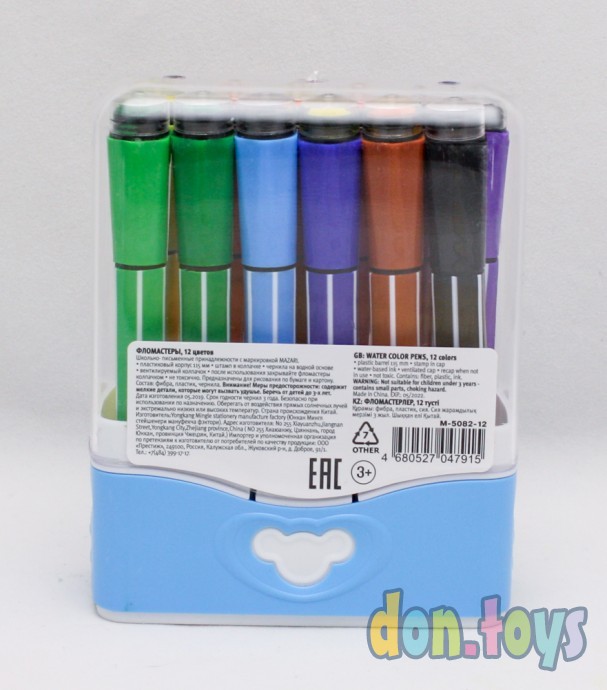 ​Фломастеры 12 цветов "DINO" со штампами, арт. M-5082-12, фото 2