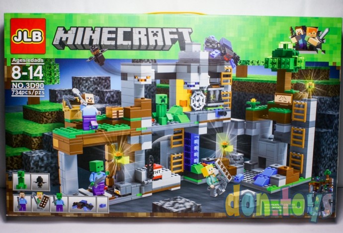 ​Конструктор JLB Minecraft, 3D90 Приключения в шахтах, 734 детали, фото 4