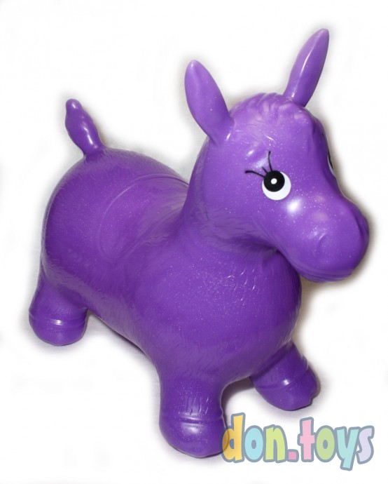 ​Лошадка прыгун резиновая блестящая, фиолетовая, фото 1