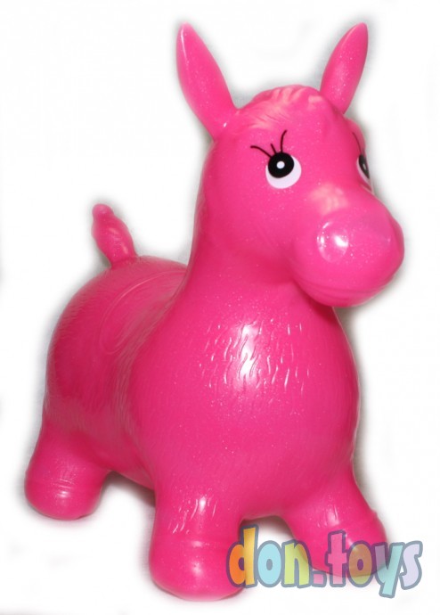 ​Лошадка прыгун резиновая блестящая, розовая, фото 4