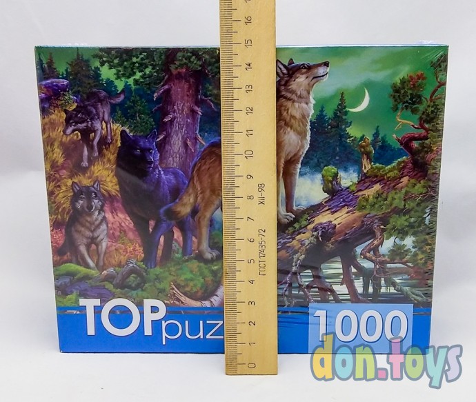 ​TOPpuzzle Пазлы 1000 элементов, Волки в ночном лесу, арт. ГИТП1000-2161, фото 3