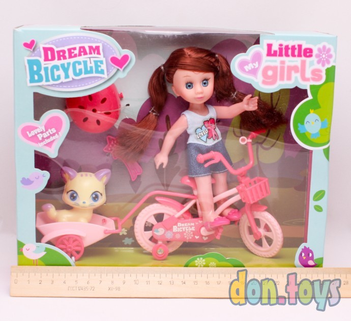 Кукла с велосипедом и аксессуарами, фото 1