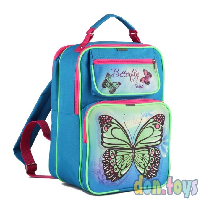 ​Рюкзак школьный LURIS «Дина» Бабочка для девочек, на молнии, 2 отдела., арт Р-0403, фото 1